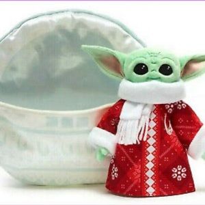 ✨ Disney Parks Mandalorian Baby Yoda Plush Pram Pillow Pocket Grogu Child NEW